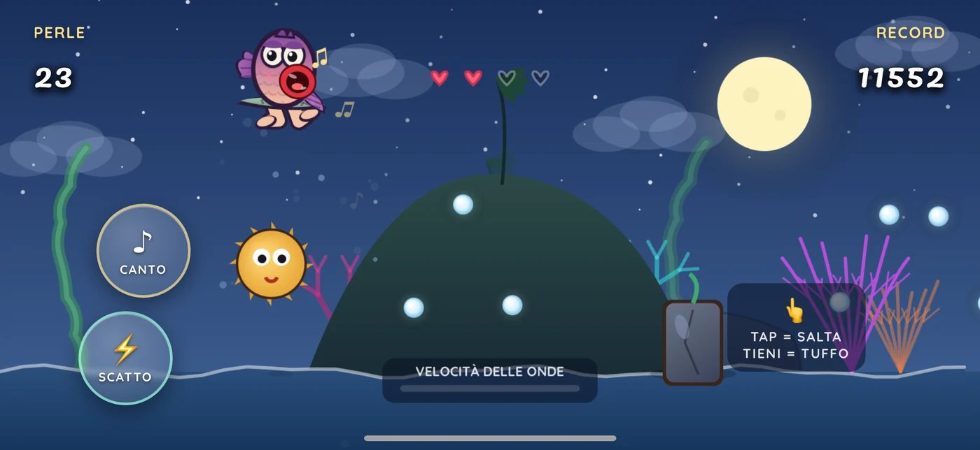 La Sirenotta, endless runner con grafica normale e retro